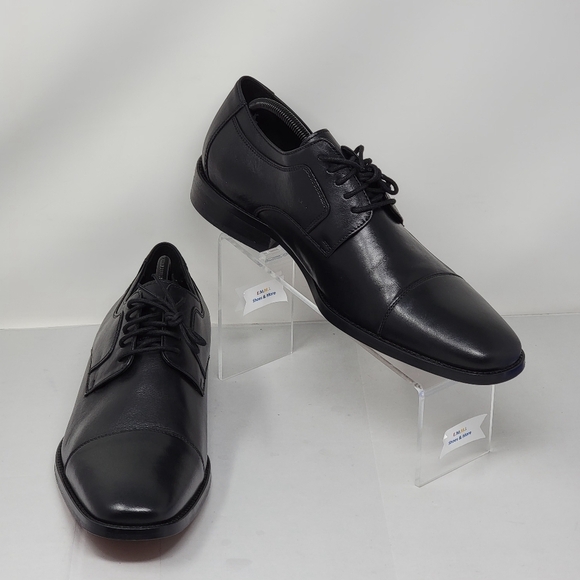Johnston & Murphy Mens Size 12M Cap Toe Oxford Black Leather Shoes main image 7